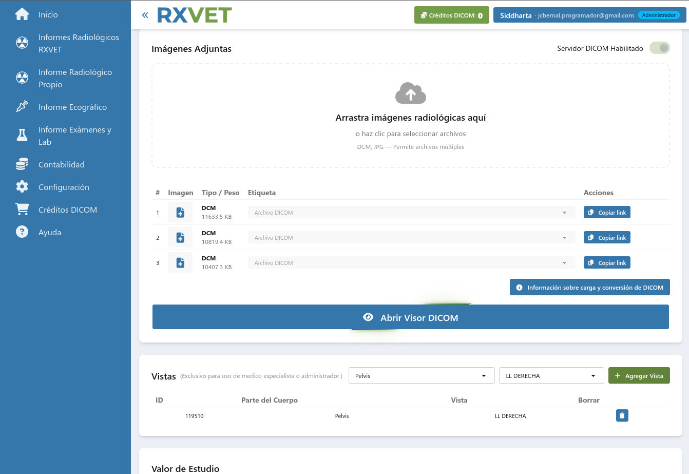 UI de RxvetPACS